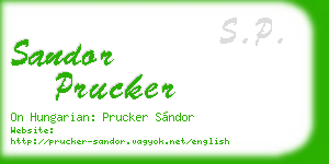 sandor prucker business card